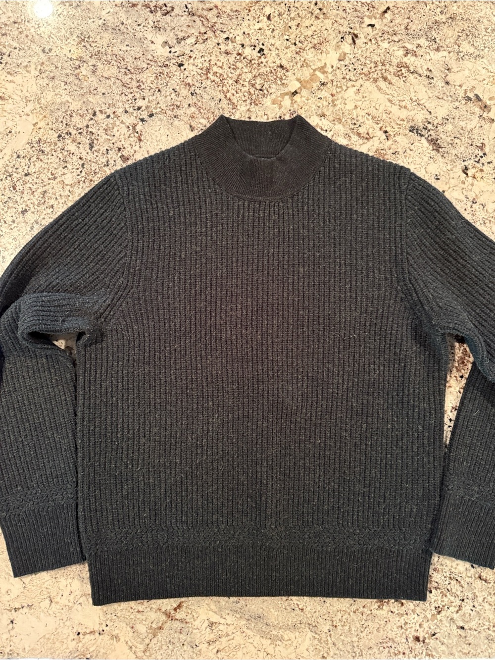 J. Crew Men's Dark Charcoal Ribbed Turtleneck Sweater